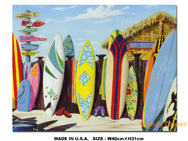 サーフィンのブリキ看板の販売 アメリカ雑貨のテーマパーク キャンディタワー